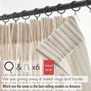 LIMON HOME Beige Striped Linen Kitchen Curtains 30" W x 24" L Pinch Pleat Cafe Curtains 1 Panels