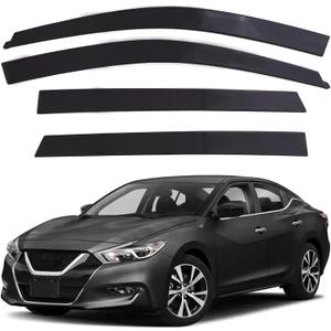 4 Pieces Tape-on Extra Durable Rain Guards Fit for 2016-2023 Nissan Maxima,Window Deflectors,Window Visors (Smoke Black)