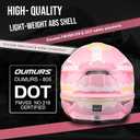 OUMURS DOT Adult ATV Dirt Bike Helmet with Goggles Gloves & Mask Adjustable Sun Visor Motorcycle Adults Helmet Off-Road Motocross Downhill Moped MX for Unisex-Adult-Pink Cake, M