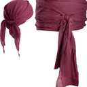 SATINIOR Halloween Pirate Costume Accessories Medieval Costume Bandana Headscarf,Sash Belt for Women and Men (Wine Red)