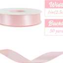 2 x TONIFUL 1 Inch x 50yd Light Pink Satin Ribbon Thin Solid Fabric Ribbon for Gift Wrapping, Floral Bouquets, Bows and Craft Making, Christmas Valentines Birthday Wedding and Party Decoration