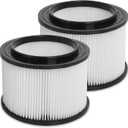 17810 Filter Compatible with Craftsman 3 to 4 Gallon Vacuum Filter,9-17810 Wet Dry Vacuum Filter Compatible with Craftsman 177680, 179410, 179500, 177765, 178930 (2 pack) (White)