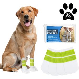 Disposable Waterproof Dog Booties for Paw Protection, Disposable Dog Socks Booties with Double-Layer Bandage for Small Dogs,Dog Paw Socks Protector for Small Medium Dogs (L-Width 1.5-3.14in)