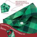 Christmas Dog Bandanas - Santa's Favorite Trouble Maker, Naughty & Nice List Print Pet Holiday Scarf Costume Gift, Green Plaid, Small & Medium Breed, 5-25lbs