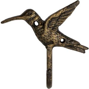 Wall Mounted Cast Iron Home Decor Single Hook with Unique Design (Hummingbird)