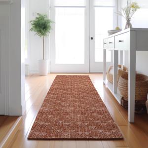 Addison Rugs Mayfield AMF514 Terracotta 2'3" x 7'6" Indoor Premium Machine Washable Runner Rug, Silky Soft, Easy Clean, Non Shedding, Bedroom, Living Room, Dining Room, Kitchen, Patio Rug