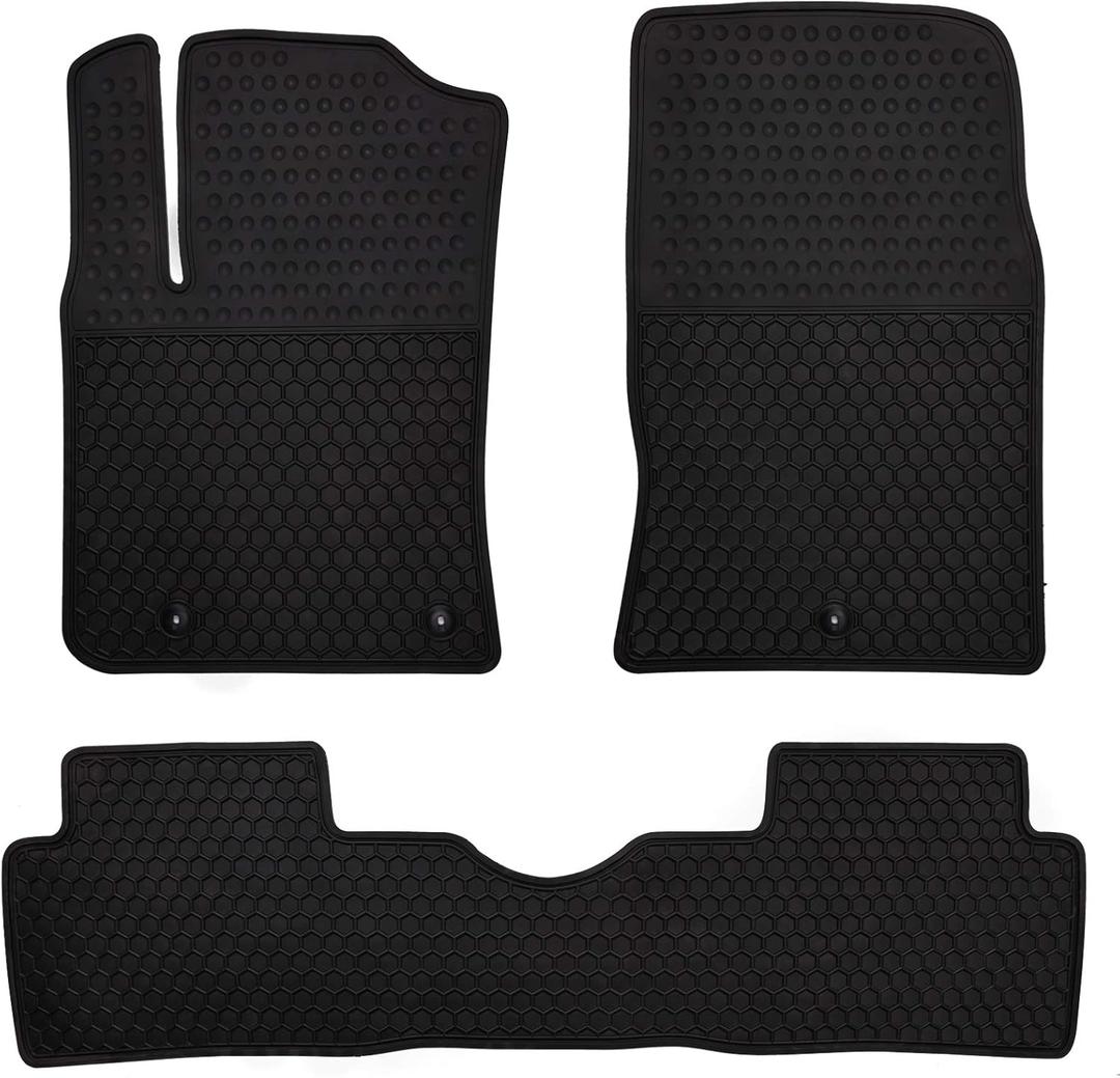 Car Floor Mats Custom Fit for Hyundai Kona 2018 2019 2020 2021 2022 2023 (Non Electric Models) Odorless Washable Heavy Duty Rubber (All Weather) Floor Liners Black