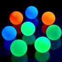Skylety 8 Pieces Glow in The Dark Sticky Balls 2.6 Inches Elevated Glowing Stress Ceiling Lumi Balls Relax Cool ASMR Stuff for Ceiling Wall Adults (White, Blue, Orange, Green)