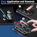 SiHPuoy 2 Sets Camera Lens Protector for Samsung Galaxy S26 Ultra, Metal Aluminum CircleTempered Glass Camera Protector, Military Grade ShatterproofCase Friendly, Accessories Lens Protector-Black