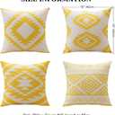 2 x OTOSTAR Outdoor Waterproof Throw Pillow Covers 16x16 Inch Set of 4 Boho Farmhouse Outdoor Cushion Covers for Patio Funiture GardenGeometry80-Yellow