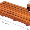 VaeFae Teak Shower Mat, Non-Slip Bath Mat, Luxury Spa Mat, Wooden Mat for Bathtub (Large), 26" x 17"