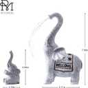 RM ROOMERS Elephant Garden Decor, 2 PCS Elephant Sculptures for Outdoor Resin Solar Elephant Statues Watering, Elephant Decor for Yard, Animal Statues for Patio, Birthday Gifts for Women (Grey and Black)