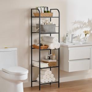 Towel Racks for Bathroom，5-Story Free Standing Towel Holder,Durable Metal Towel Organizer,Pool Towel Storage,Modern Bath Towel Shelf for Bathroom, Home, Poolside