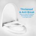 Family Toilet Seat with Soft Close, White Toilet Lid with Adjustable Hinges, with Built-in Child Seat 2-in-1, Easy Installation and Easy to Clean (Elongated with Toddler Seat)