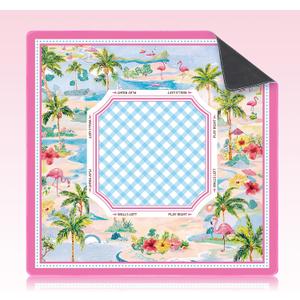 Seenelling Mahjong Mat Non-Slip Neoprene Mat 31.5", Palm Tree, 32 x 32 inches