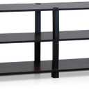 Furinno Turn-S-Tube No Tools 3-Tier Entertainment TV Stands, Dark Cherry and Black