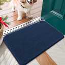 OLANLY Dog Door Mat for Muddy Paws 24x16, Absorbs Moisture and Dirt, Absorbent Non-Slip Washable Doormat, Quick Dry Chenille Mud Mat for Dogs, Entry Indoor Entryway Carpet for Inside Floor, Dark Blue