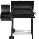 Charcoal Grill Offset Smoker: Charcoal Barbecue Grills with Spacious Cooking Area | Barrel BBQ Grill and Smokers Combo for Outdoor Patio Backyard Camping and Parties