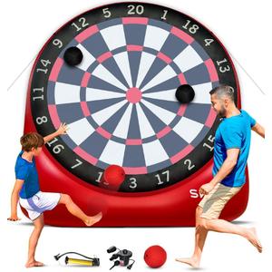 Swooc Games - Premium Inflatable Giant Kick Darts (15+ Ways to Play) - Jumbo Soccer Dartboard with Air Pump - Big Carnival Games - Giant Outdoor Games - Oversized Dart Board Yard & Lawn Game
