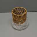 MELUCEE 5 Pack Rattan Lamp Shade, Small Boho Lamp Shades Replacement, 1.65in Fitter Light Covers, Cylinder Woven Lampshade for Floor Lamps Pendant Light Chandelier Wall Sconces