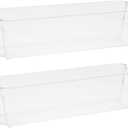 Okuna Outpost Clear Plastic Freezer Organizers, Breastmilk Storage Containers (14.5 x 4 x 3.75 In, 2 Pack) - Fridge Organizer