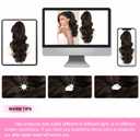 ALXNAN Ponytail Extension,18 Inch Claw Clip in Long Curly Wavy Black Brown Ponytail Hair Extension Jaw Clip on Pony Tails Hairpiece for Women