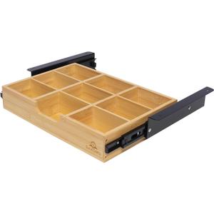 Under Desk Bamboo Drawer with U-Shaped Hollow Panel to Pull Out, 13'' Long & 9.5'' Deep Adjustable Space Storage Organizer for Sit Stand Workstation