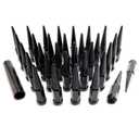 32PCS 9/16-18 Wheel Spike Lug Nuts, Black Spiked Lug Nuts 9/16-18 Solid 4.4" Tall Acorn Lug Nut with 1 Socket Key Replacement for Dakota, Durango, Ram 1500, Ram 2500 3500, Chassis cab, Aspen