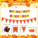 28 Pcs Thanksgiving Party Decoration Include Friends Giving Banner Autumn Paper Lanterns Pom Pom Hanging Fans Bunting Garland Swirl Streamers for Fall Harvest Birthday
