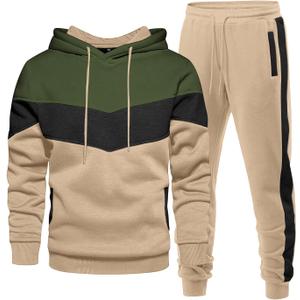 Men's Hoodie Tracksuit 2 Pieces Set Athletic Casual Hooded Sweatshirt and Joggers Set Sweatsuit Outfits (X-Large, Khaki Green)