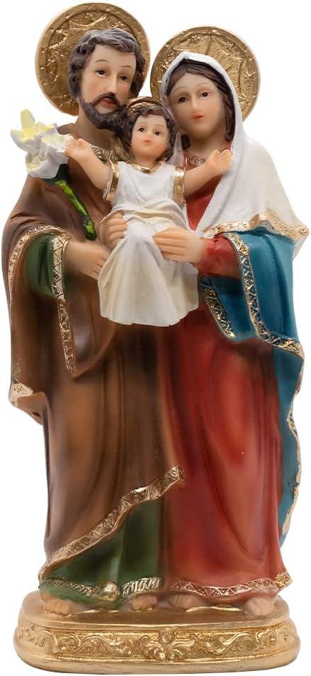Holy Family Indoor Statue | Features Mary and Joseph Holding Child Jesus | Classic Christian Home Décor | Great Catholic Gift for Weddings and Housewarming 8"