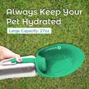 LumoLeaf Portable Dog Water Bottle 27 OZ, Stainless Steel Pet Travel Water Bottle Dispenser for Walking, Hiking and Outdoor, Portable Water Bowl for Large Dogs (Green)