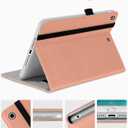 DTTO for iPad Mini 1 2 3 Case, Premium Leather Folio Stand Cover Case with Multi-Angle Viewing and Auto Wake-Sleep Function, Front Pocket for iPad Mini 1/Mini 2/Mini 3 - Rose Gold