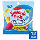 SWEDISH FISH Chews Soft & Chewy Candy, Bulk Candy, 12-2.12 oz Bags (EXP 09/17/26)