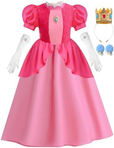 iTVTi Princess Costume for Little Girls with Accessories Halloween Carnival Costumes for Kids, 7-8 Years