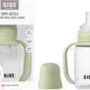 BIBS Sippy Bottle 150 ml Leak-Proof Toddler Cup with Easy-Grab Handles & Soft Silicone Spout BPA-Free Baby Training Cup - Sage
