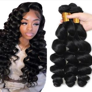 28 30 32 Inch #1b Natural Black Human Hair Bundles Loose Wave Bundle Human Hair Weave 3 Bundles Total 150g