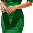 PRETTYGARDEN Women's Off Shoulder Bodycon Tube Midi Dress, Green, L