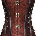 Charmian Women's Spiral Steel Boned Steampunk Gothic Bustier Corset with Chains Size 5XL