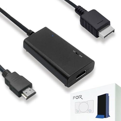 LEVELHIKE HDMI Cable for PlayStation 2 & PlayStation 1 Console (PS2 & PS1), PS1/PS2 to HDMI Adapter with True RGB Signal Output (100% Improved Video Quality), HD Converter with 4:3/16:9 Switch