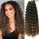 YXCHERISHAIR 8 Packs Curly Crochet Hair GoGo Curl Crochet hair for Black Women Deep Wave Braiding hair,Synthetic Bohemian Crochet Braid Water Wave Crochet hair Extensions (OT430, 18inch)
