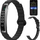 Smart Bracelet Fitness Tracker Heart Rate Monitor Sleep Activity Tracker Step Counter Calories Pedometer Waterproof Slim Thin Health Band for Women Ladies Men, Free App, 2 Bands