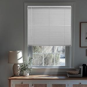 CHICOLOGY Blinds for Windows, Mini Blinds, Window Blinds, Door Blinds, Blinds & Shades, Camper Blinds, Mini Blinds for Windows, Horizontal Window Blinds, Midnight White (Blackout), 46" W X 48" H