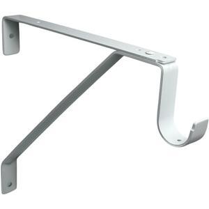 QCAA Heavy Duty Adjustable Shelf Rod Support Bracket for 3/4" Wall Cleat, Powder Coated White, 1 Pack, Made in Taiwan