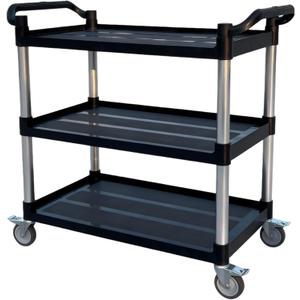 3-Tier Rolling Utility Cart with Wheels, 540 lbs Capacity Service Cart, Commercial Kitchen Cart with 4 Lockable Swivel Casters for Restaurant/Home/Warehouse/Office (40 x 20 x 38 in)