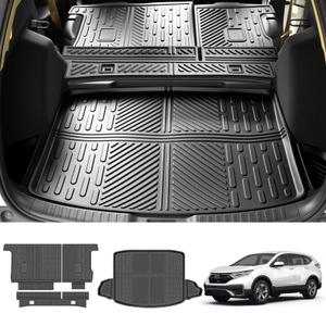Qyebbk Cargo Liners for 2017-2022 Honda CRV CR-V Fuel Model, Trunk Mat with Seat Back Cover Accessories All Weather Rear Cargo Mat Backrest Protector(17-22 Fuel Model, Not for Trunk with Subwoofer)