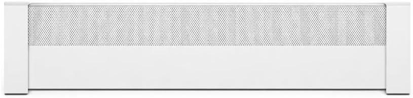 Baseboarders Basic Series 3 ft (36 in) Galvanized Steel Slip-On Baseboard Heater Cover + Left & Right Endcaps, Rust Resistant, White, for Hydronic Hot-Water Systems