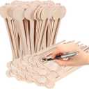 Yaomiao 200 Pcs Wooden Coffee Stir Sticks 6 Inch Disposable Coffee Stirrers DIY Wood Beverage Stir Sticks Round End Coffee Stirs for Coffee Milk Cocktail Tea
