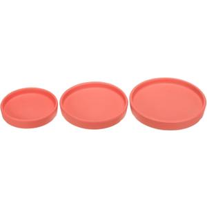 3 Pack Planter Saucers - Ceramic Plant Tray Flower Pot Drip Trays Round Apply to Outdoor/Garden (4/5/6inch, Orange Red)