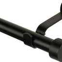 Elrene Home Fashions Serena Single Curtain Rod for Curtains and Drapery with Contemporary Cap Finials, 1-Inch Diameter, 86" - 120" Adjustable Rod, Antique Black